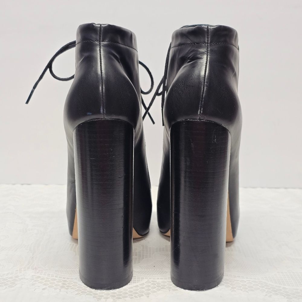 Alexander Wang Constance Black Leather Booties Blue Cast Died Toes Ultra High 8 - Picture 8 of 14